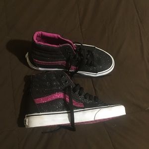 Pink and black glitter vans